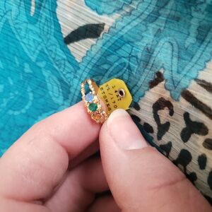 Gold Ring with Blue and Green Stones